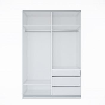 Шкаф-купе ЛАЙТ Е1, 220х120х58, ЛДСП, Шиншилла, с ящиками, полками и штангами